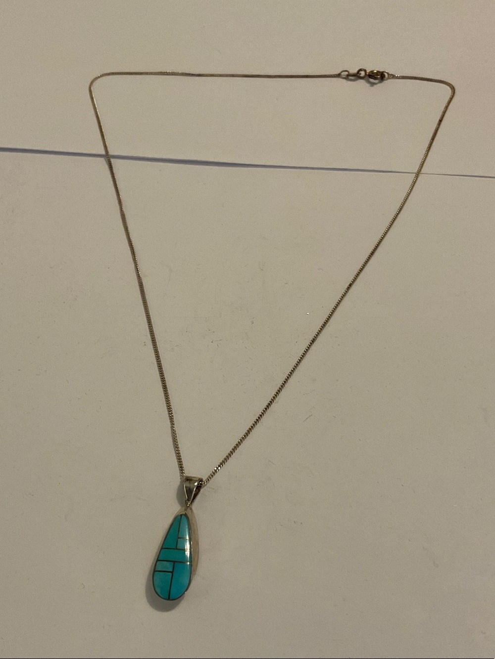 Sterling silver turquoise pendant necklace